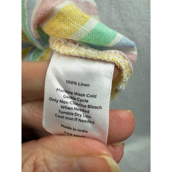 Talbots Striped Sleeveless Top Pastel Colors V-Neck Casual Blouse Size S - Picture 8 of 9